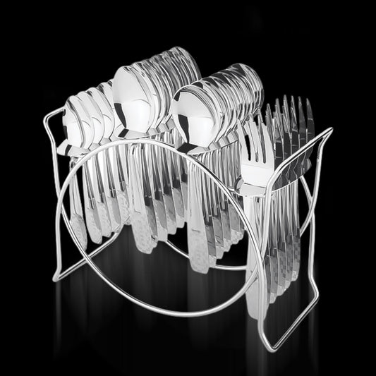 Stainless Steel Cutlery Set with Elegant Storage Stand