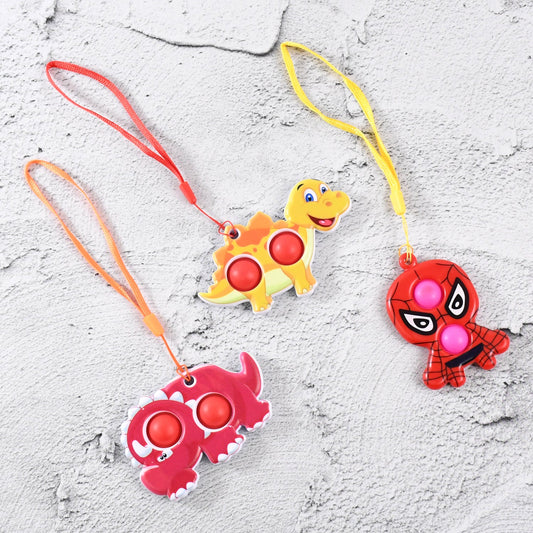 Silicone Push Pop Bubble Fidget Toy Keychain (1 Pc)