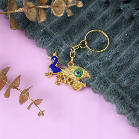 Krishna Peacock Keychain