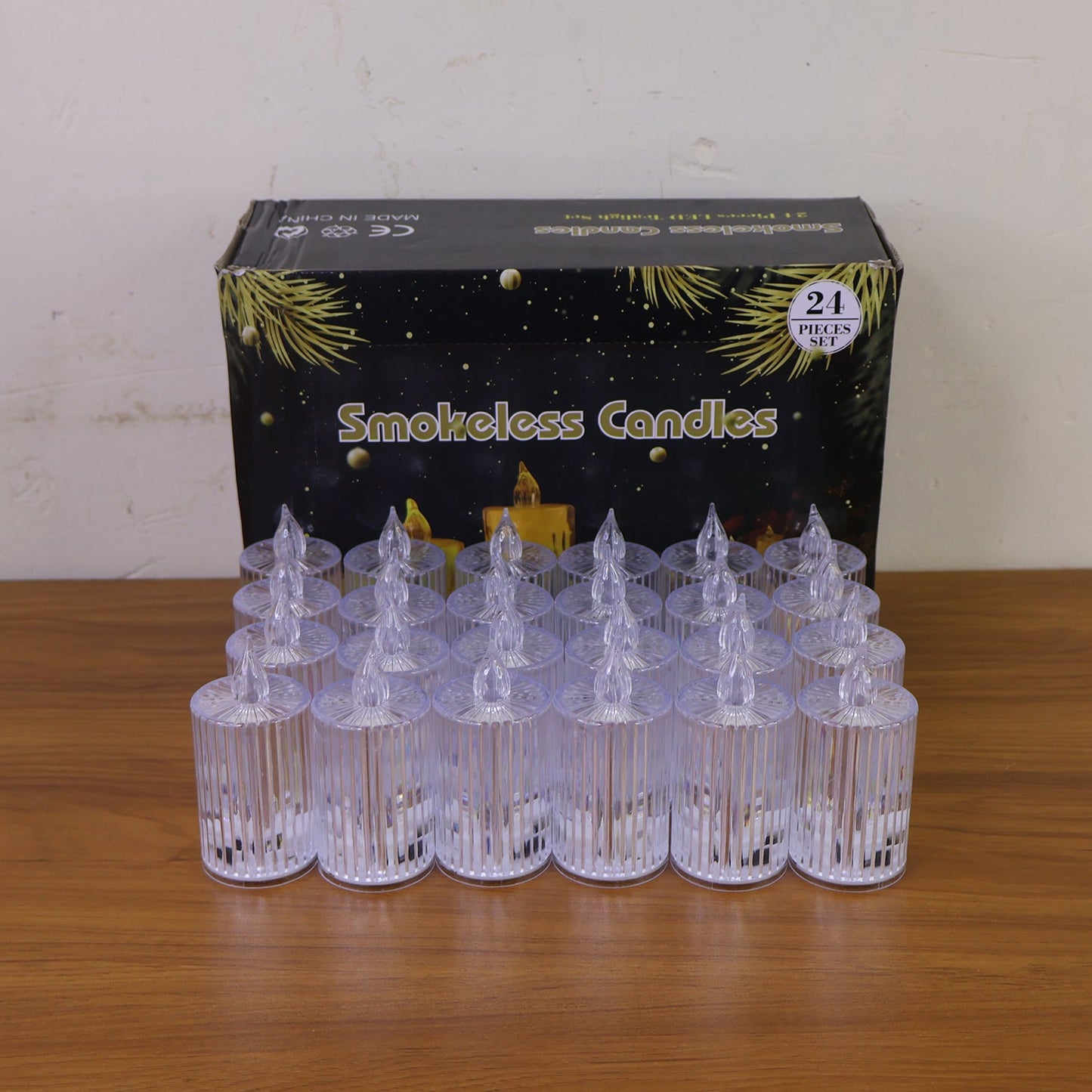 Set of 24 Smokeless LED Flameless Decorative Candles