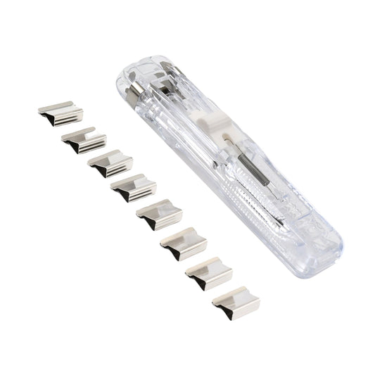 Portable Paper Clamp With 8 Pcs Clip Dispenser Handheld Paper Fast Clam (1 Set)