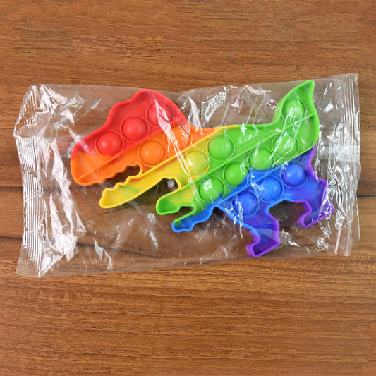 Dinosaur Shaped Rainbow Pop It Fidget Toy (1 Pc)