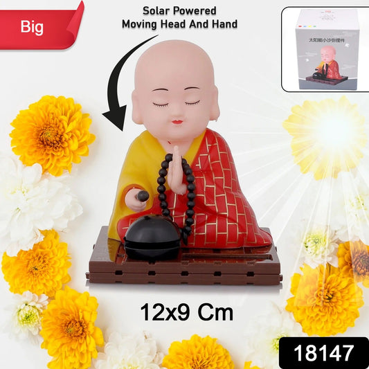 Solar Powered Sitting Buddha Statue, Moving Head and Hand (1 Pc / Big)