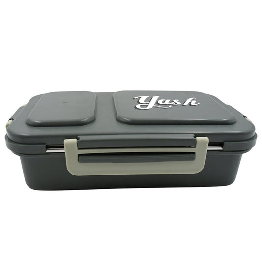 Customize Miracle Quick Lock Leak Proof 2 Compartment Stainless Steel LUNCH BOX Inner Plate Reusable Microwave Freezer Safe Lunch Box Trendy Thermal Insulation Leak Proof for Office Vacuum Tiffin Box for Boys / Girls / School / Office Women and Men