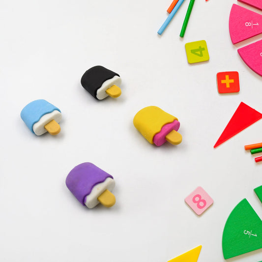 Cone, Donut & Lollipop Eraser Set for Kids’ School Gifts (1 Set 4 Pc, Themed)