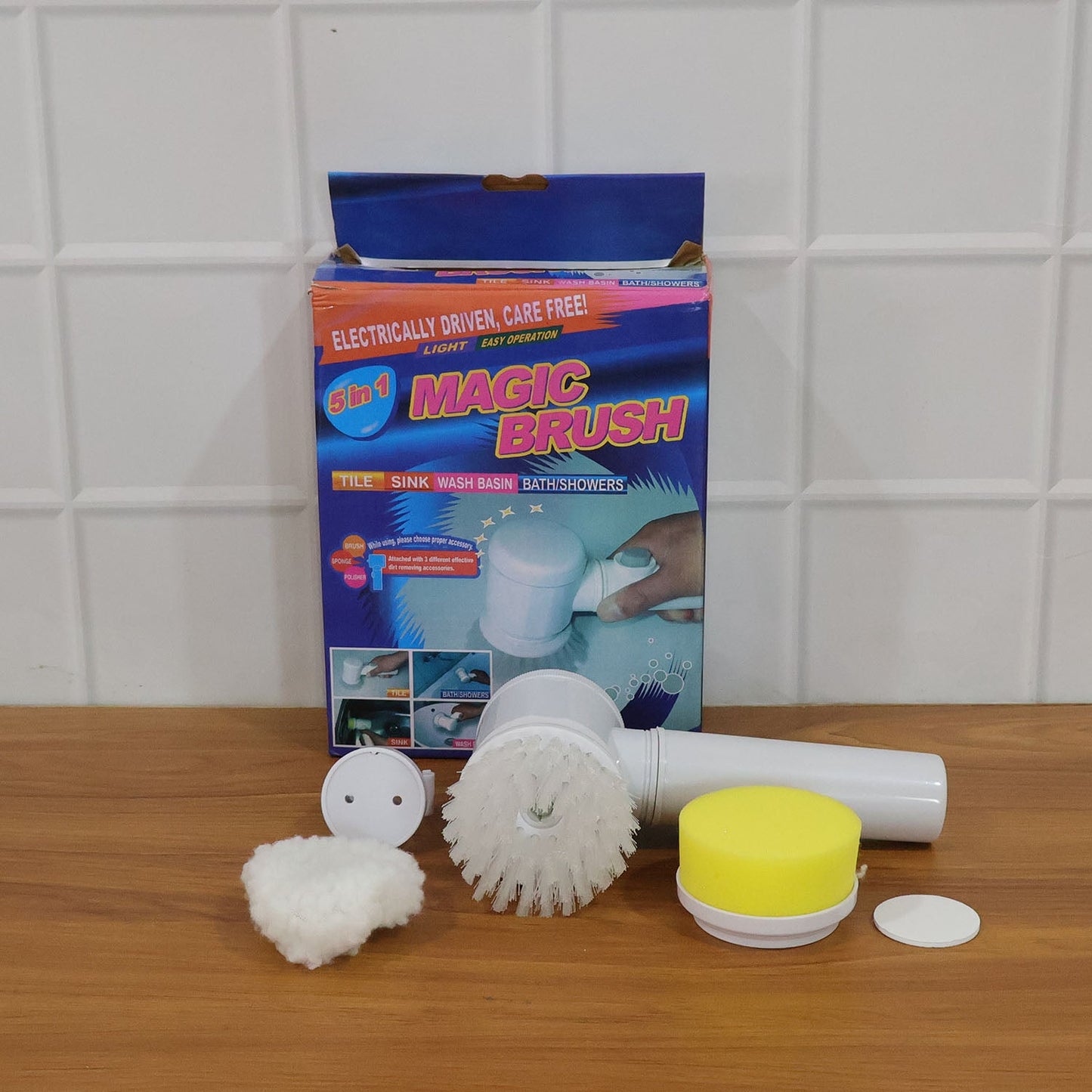 B Grade 5 in 1 Electric Cleaning Spin Brush with Multiple Replaceable Heads