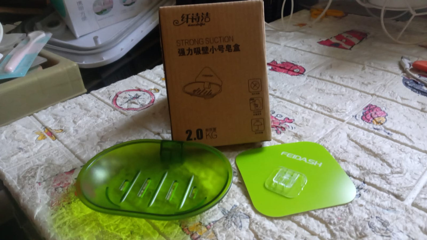 Plastic Soap Dish Holder for Bathroom Shower Wall Mounted Self Adhesive Soap Holder Saver Tray-Plastic Sponge Holder for Kitchen Storage Rack Soap Box, Bathroom ,Sabudani