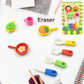 Fancy & Stylish Colorful Erasers, Mini Eraser Creative Cute Novelty Eraser for Children Different Designs Eraser Set for Return Gift, Birthday Party, School Prize, Cookware Shaped, Makeup Set Eraser (9 pc & 8 Pc Set) - deal99.in