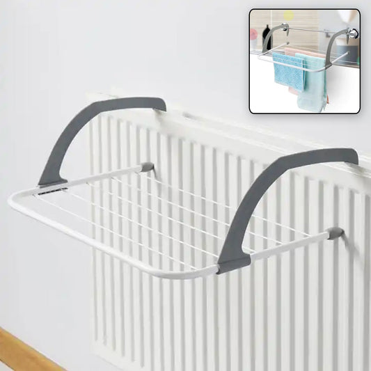 0333 Metal Steel Folding Drying Rack for Clothes Balcony Laundry Hanger for Small Clothes Drying Hanger Metal Clothes Drying Stand, Socks and Plant Storage Holder Outdoor / Indoor Clothes-Towel Drying Rack Hanging on The Door Bathroom - deal99.in