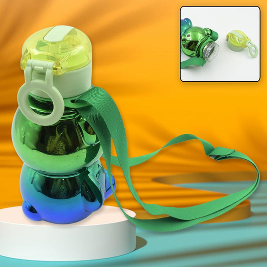 12548 Cute Plastic Water Bottle, with adjustable shoulder strap and stickers, portable drinking cup Water Bottle For Kids | Water Bottle | Return Gift For Kids | Water Bottle With Straw | School Water Bottle (1 Pc) - deal99.in