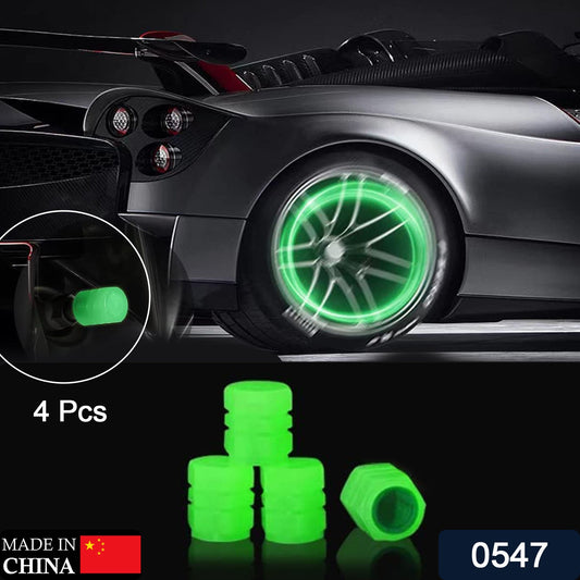 0547 Tyre Valve Caps Luminous Glow Car Tire Air Stem Valve Cap Covers vaal cap ( 4 Pcs Mix Colour) - deal99.in