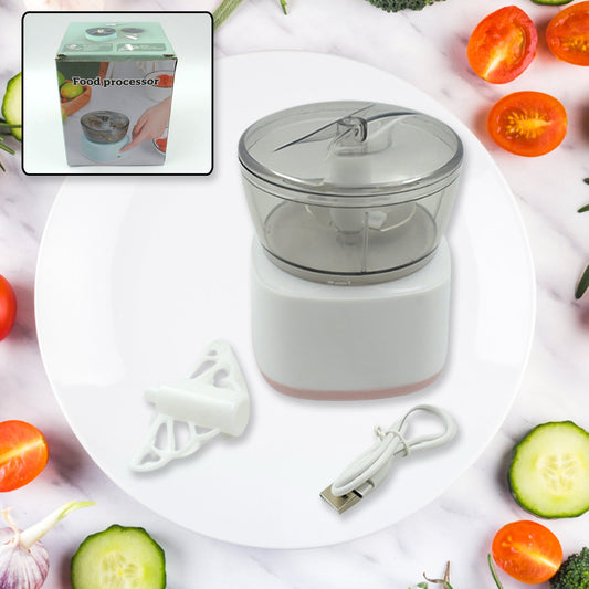 5769 Portable Mini Food Processor Chopper Electric Veggie Chopper 3 Blades With Charching Cable Type C, Vegetable Chopper, Garlic Chopper Food Grinder for Chopping Ginger, Pepper Chili, Onion, Fruit, Meat - deal99.in
