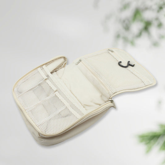 7939 Travel Wash Bag Multi-Functional Waterproof Cosmetic Storage Bag Handheld Foldable Hook Cosmetic Bag with Zipper Closure Handbag Portable Classification Bags (1Pc)