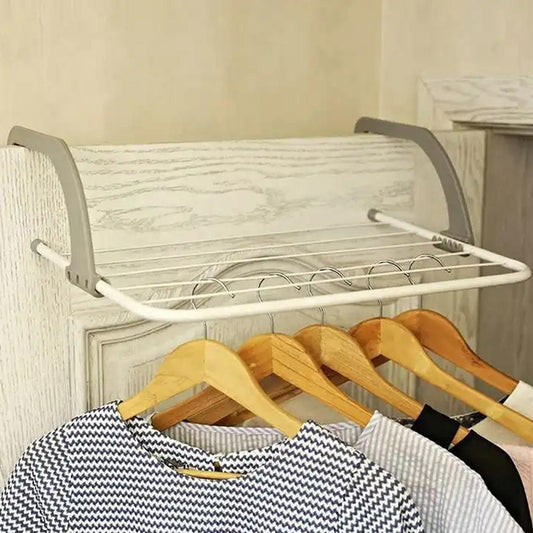 0333 Metal Steel Folding Drying Rack for Clothes Balcony Laundry Hanger for Small Clothes Drying Hanger Metal Clothes Drying Stand, Socks and Plant Storage Holder Outdoor / Indoor Clothes-Towel Drying Rack Hanging on The Door Bathroom - deal99.in