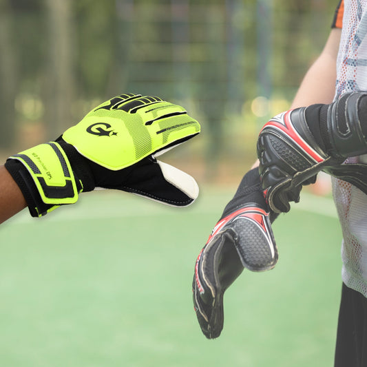 8064 Multi Function Finger Protection Sports kids goalkeeper gloves, football gloves for boys, kids, adults, football training gloves, super grip palm protection gloves (1 Pair)