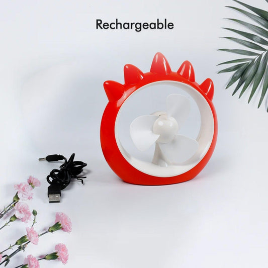 7713 MINI DESKTOP FAN RECHARGEABLE TABLE FAN HANDHELD FAN USB FAN DESK FAN COOLING FAN FOR HOME , OFFICE , CAR, & MULTI USE FAN DeoDap