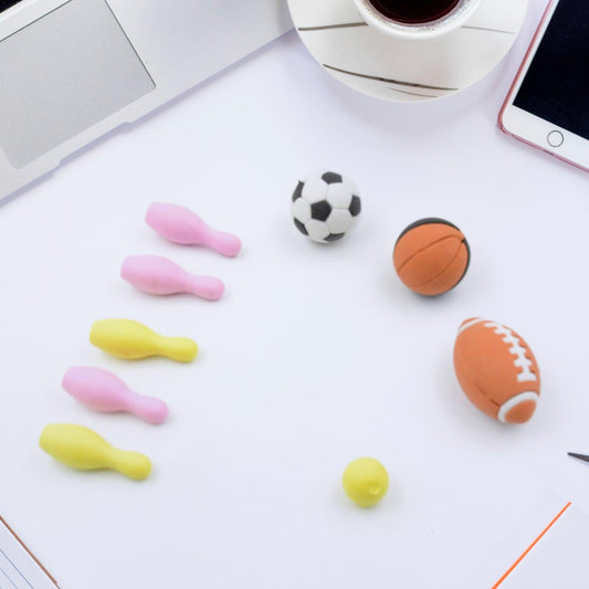 Stationary Kit Fancy & Stylish Colorful Erasers, Mini Eraser Creative Cute Novelty Eraser for Children Different Designs Eraser Set for Return Gift, Birthday Party, School Prize, Football & Icecream Set Eraser (9 pc & 5 Pc Set) - deal99.in