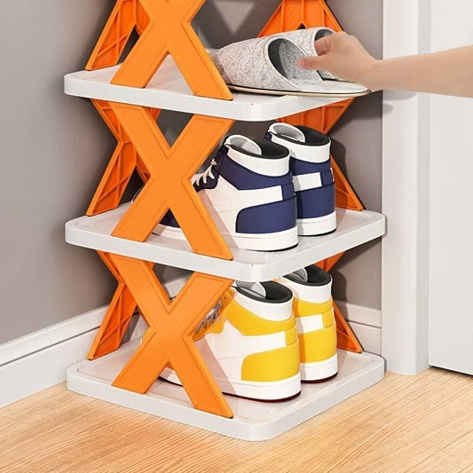 9054A 5 Tier Shoes Stand, Shoe Tower Rack Suit for Small Spaces, Closet, Small Entryway, Easy Assembly and Stable in Structure, Corner Storage Cabinet for Saving Space DeoDap