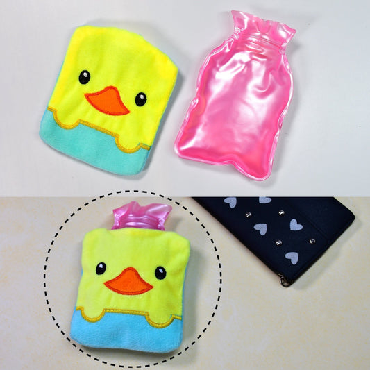 6524 Yellow Duck design small Hot Water Bag with Cover for Pain Relief, Neck, Shoulder Pain and Hand, Feet Warmer, Menstrual Cramps. - deal99.in
