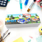8858 360 Degree Rotating Pencil Box With White Board Marker And Duster 2 Compartment Box Sharpener & Calculator Best Gift For Student - deal99.in