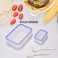 7070 Multipurpose Air Tight 4 Side Lock Food Grade Lunch Box With Small Square Container DeoDap