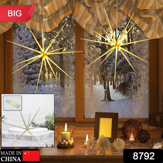 3D Gold Star Hanging Decoration Star, Acrylic Look  Hanging Luminous Star for Windows, Home, Garden Festive Embellishments for Holiday Parties Weddings Birthday Home Decoration ( Big / Medium, Small ) - deal99.in