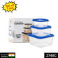 2748C 3 Pcs Square Shape Food Grocery Storage Container DeoDap
