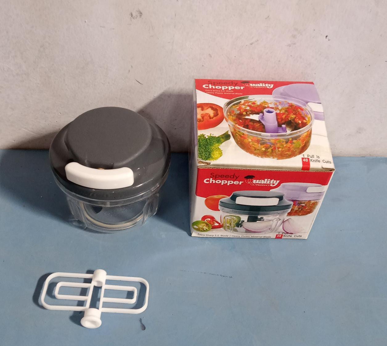 2664 Quick 2in1 Chopper and Slicer Used Widely for chopping and Slicing of Fruits, Vegetables, Cheese Etc. Including All Kitchen Purposes.