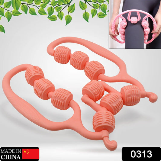 Muscle Massage Roller, 8 &10 Wheels Relieve Soreness Leg Muscle Roller Fitness Roller Muscle Relaxer Massage Roller Ring Clip All Round Massaging Uniform Force Elastic PP Drop Shaped for Home Use (1 Pc) - deal99.in