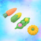 Mini Cute Vegetables and Fruits Erasers or Pencil Rubbers for Kids, 1 Set Fancy & Stylish Colorful Erasers for Children, Eraser Set for Return Gift, Birthday Party, School Prize,3D Erasers  (4 pc Set)