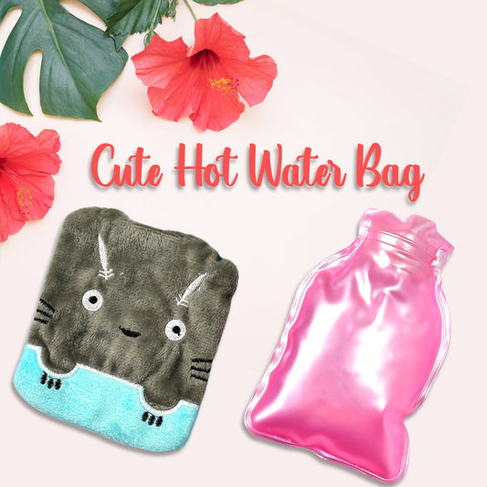 6528 Grey Cat Print small Hot Water Bag with Cover for Pain Relief, Neck, Shoulder Pain and Hand, Feet Warmer, Menstrual Cramps. - deal99.in