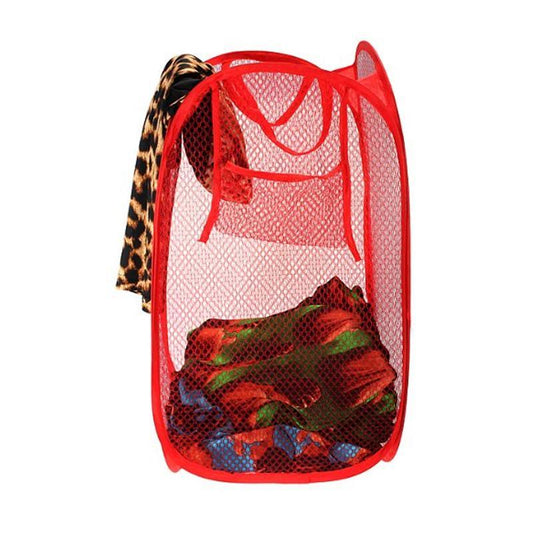 248 Laundry Hamper Mesh Fabric For Ventilation Foldable Storage Pop Up Clothes Basket DeoDap