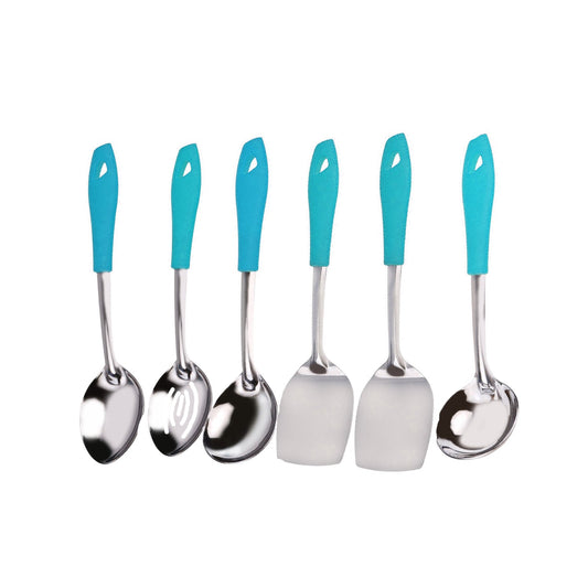 2701 6 Pc SS Serving Spoon stand used in all kinds of household and kitchen places for holding spoons etc. DeoDap