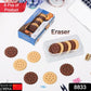 8833 Pack of 6 Erasers Erasers Stationery School Rubber Schools Sketches Office Sign Kid Party Favour Gift Toy Gift Creative Christmas Birthday Gift in Shape Biscuits (6 Pcs Set) - deal99.in