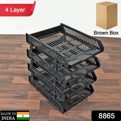 8865 File Cabinets Storage Rack Magazine Newspaper Rack Filing Cabinet, Four-Layer File Rack, Stacking Rack, Desktop File Storage Rack, Office Data File Rack Drawer Type Classification Cabinet Desktop File Holder Organizer for Office (4Layer & 3 Layer) - deal99.in