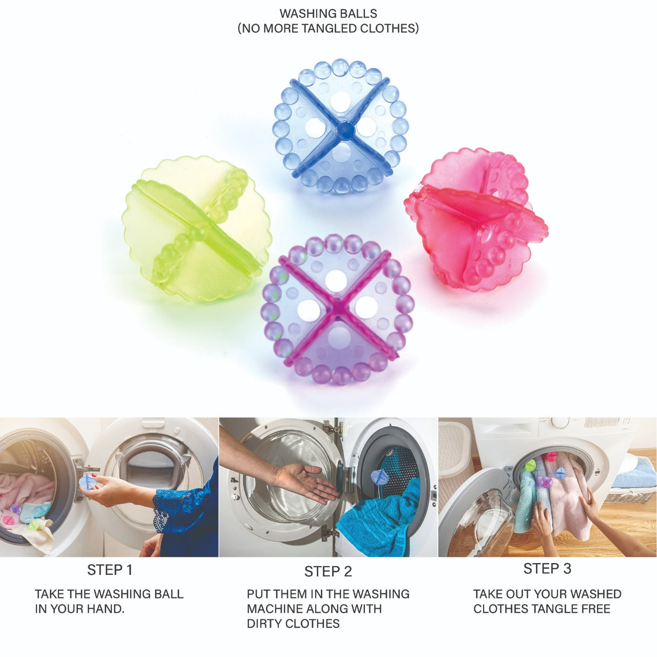 0205 Laundry Washing Ball, Wash Without Detergent (4pcs)