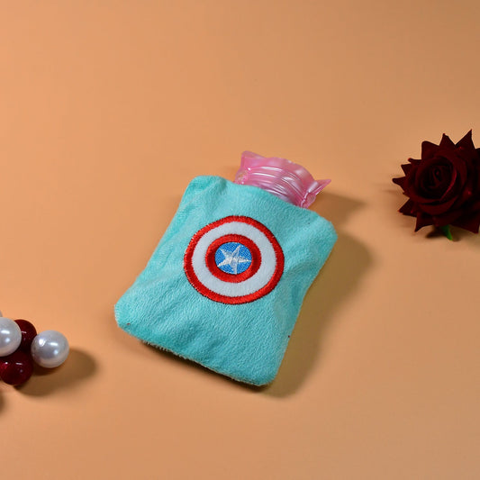 6517 Captain America's Shield small Hot Water Bag with Cover for Pain Relief, Neck, Shoulder Pain and Hand, Feet Warmer, Menstrual Cramps. - deal99.in