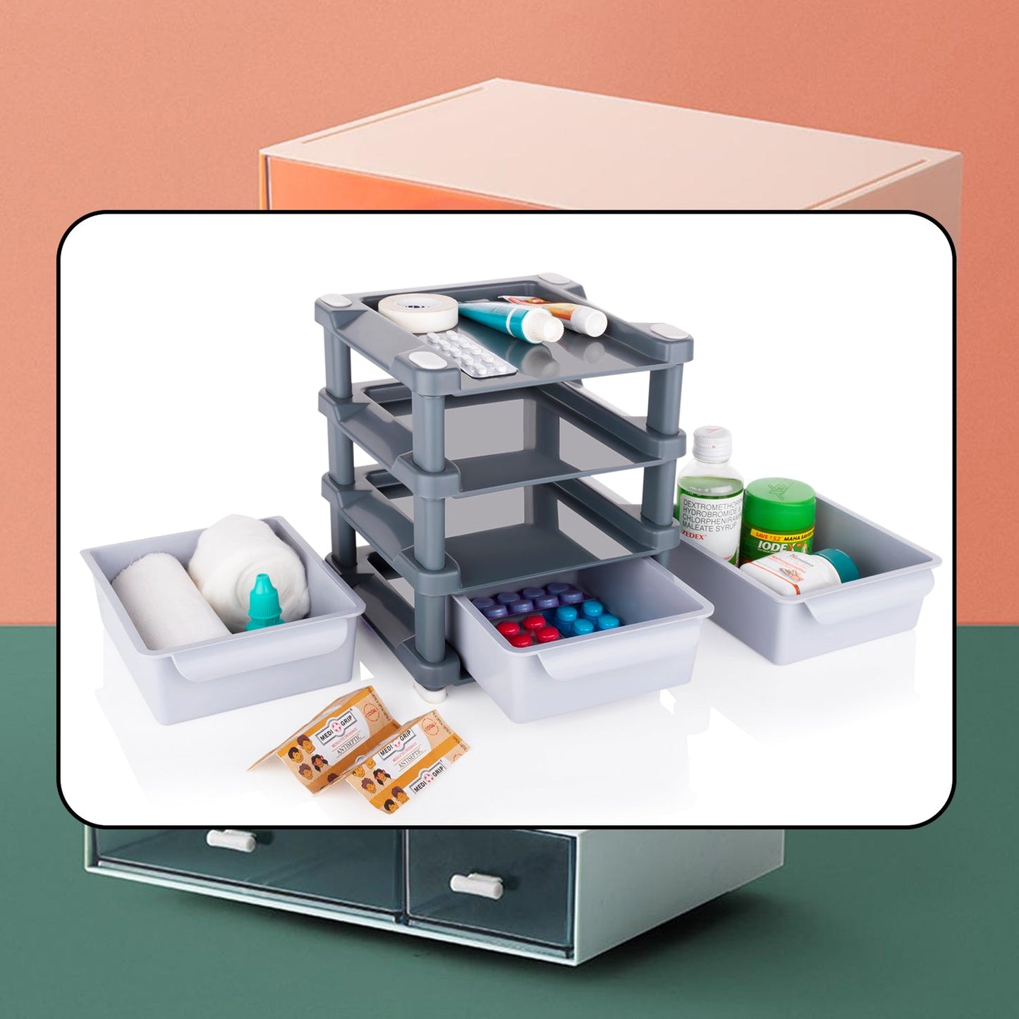 4767 Mini 3 Layer Drawer Used for storing makeup equipment’s and kits used by women’s and ladies. DeoDap
