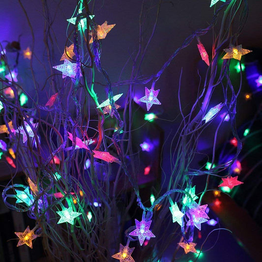 6603  28 LED / Star 3.9 Meter Star Shape Led Light Battery Operated with Flashing Modes for Home Decoration, Kids Room, Waterproof Diwali & Wedding LED Christmas Light Indoor and Outdoor Light ,Festival Decoration (Multicolor Battery Not Included 3.9Mtr) - deal99.in