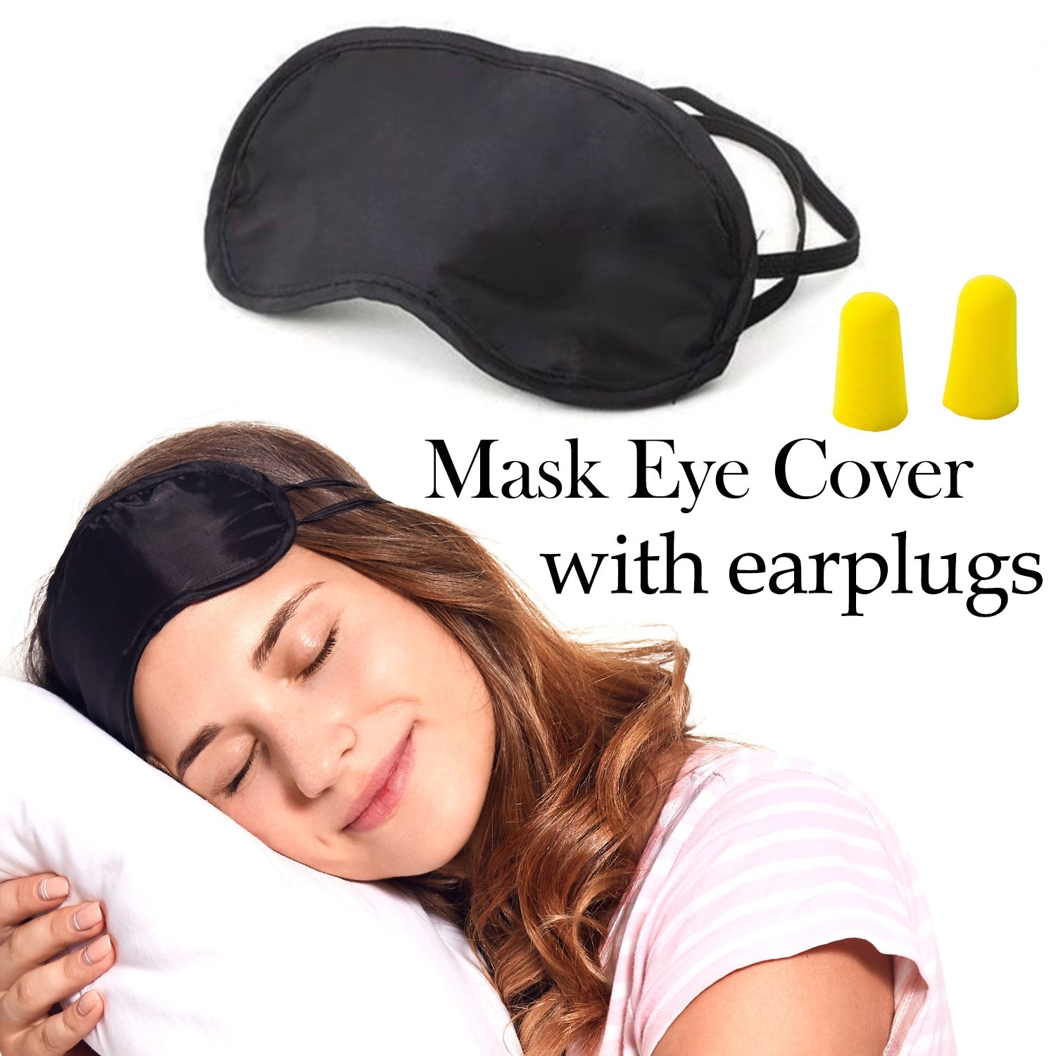7208 Super Smooth Sleep Mask Eye Cover with earplugs DeoDap