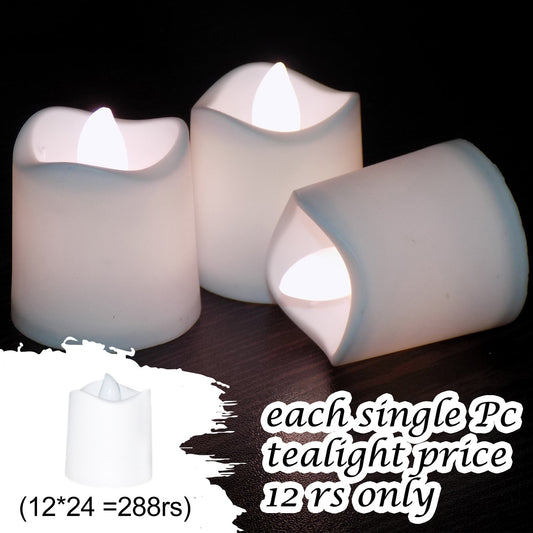 7221 Festival Decorative - LED Tealight Candles (White, 24 Pcs) DeoDap