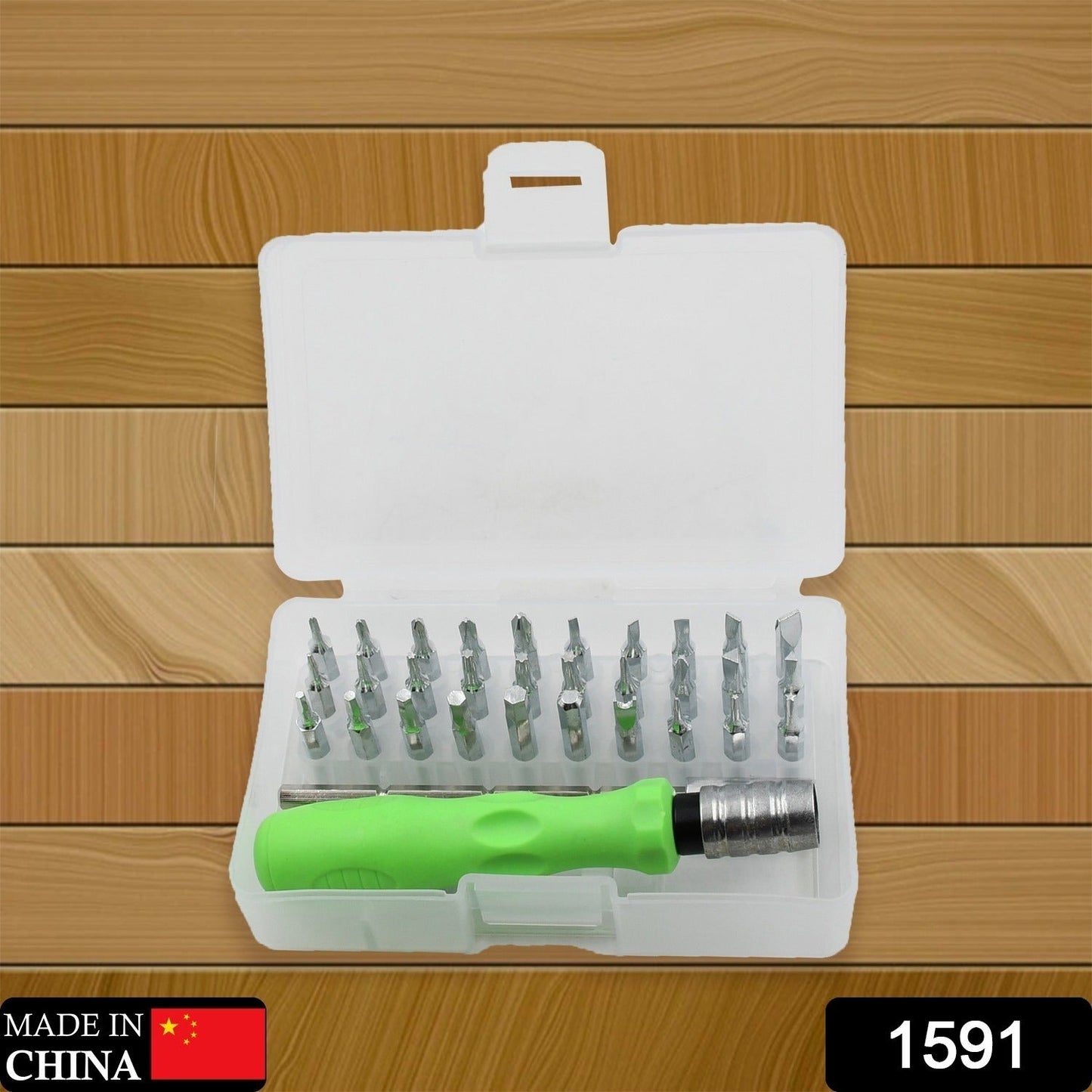 1591  30 IN 1 MINI SCREWDRIVER BITS SET WITH MAGNETIC FLEXIBLE EXTENSION ROD