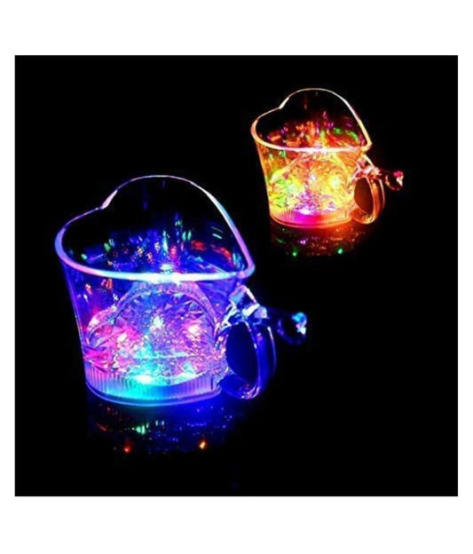 759 Heart Shape Activated Blinking Led Glass Cup DeoDap