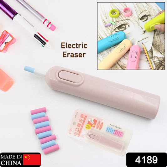 4189 Electric Eraser Kit Automatic Pencil Eraser Battery Operated with 10 Eraser Refills Suitable for use with Graphite Pencils Drawing Painting Sketching Drafting Supplies Stationery Child Gifts (Battery Not Included) - deal99.in