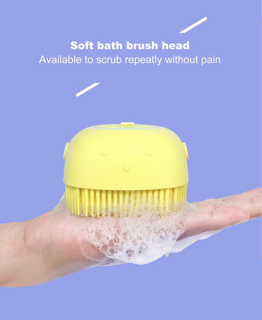 1348 Silicone Massage Bath Body Brush Soft Bristle With Shampoo Dispenser - deal99.in