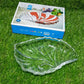 2354 Leaf shaped Glass Serve tray of snacks, Mukhwaas, and ice cream. DeoDap