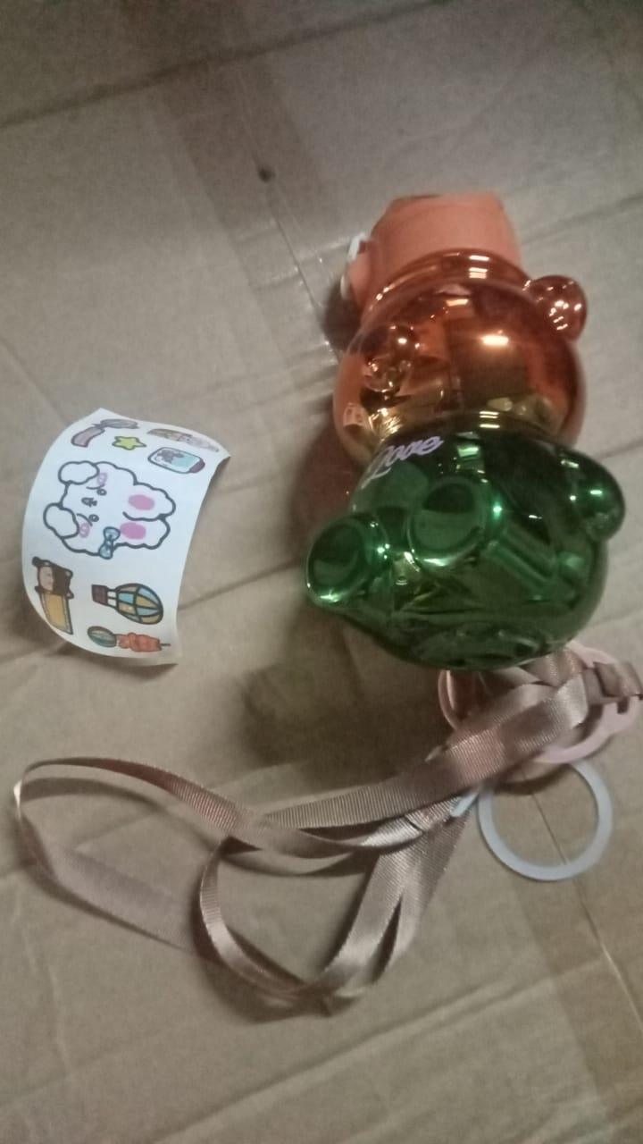 12548 Cute Plastic Water Bottle, with adjustable shoulder strap and stickers, portable drinking cup Water Bottle For Kids | Water Bottle | Return Gift For Kids | Water Bottle With Straw | School Water Bottle (1 Pc) - deal99.in