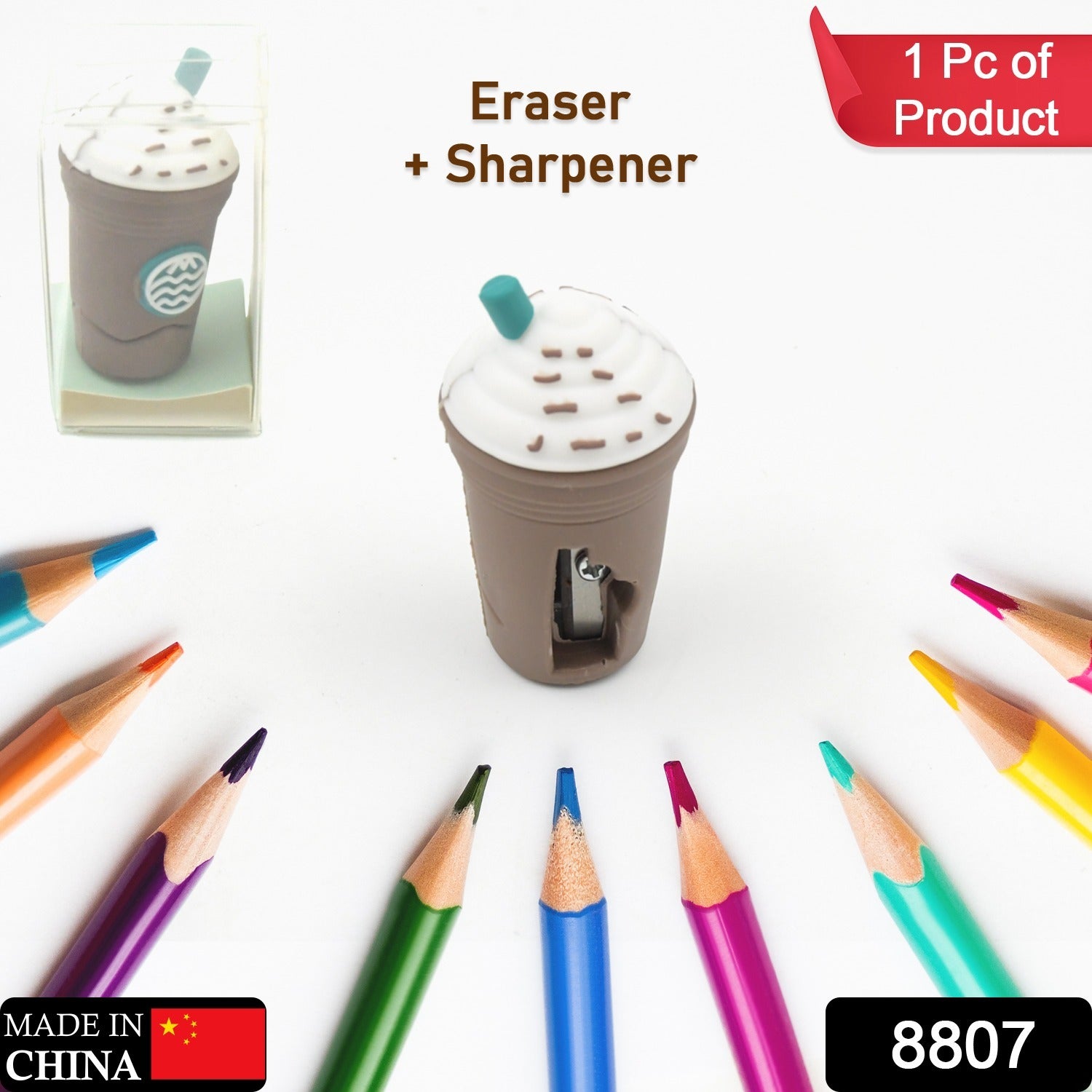 2In1 3D Cute Coffee Or Ice cream Shape sharpner Like Rotary Manual Pencil Sharpener for Kids  Ice Cream Style Office School Supplies, Back to School Gift for Students,Kids Educational Stationary kit, B'Day Return Gift - deal99.in