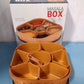 2032H Masala Box for Keeping Spices, Spice Box for Kitchen, Masala Container, Plastic Wooden Style, 7 Sections (Multi Color).