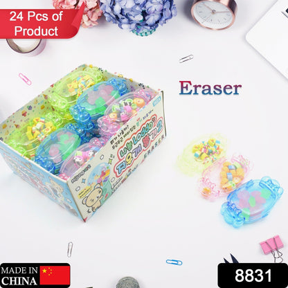 8831 Cute School Eraser Set Cute Eraser Multi Design Rubber Erasers For Pencil Cleaning Stationery School Student Girl Kids (24 Set / 15 pc In1 Set) - deal99.in